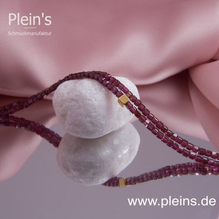 Rote Granatkette Würfel facettiert